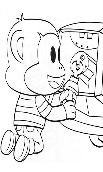 kolorowanka Juliusz Junior malowanka do wydruku małpka Disney z bajki dla dzieci nr 40